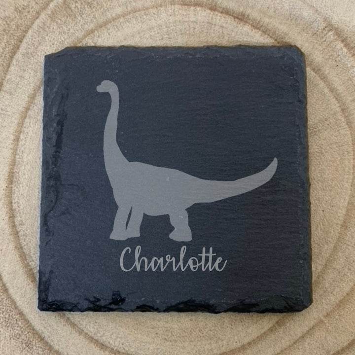 Personalised Brontosaurus Dinosaur Slate Coaster