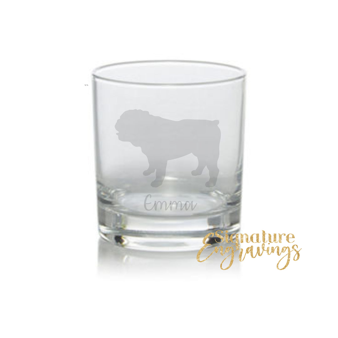 Personalised British Bulldog Whisky Glass