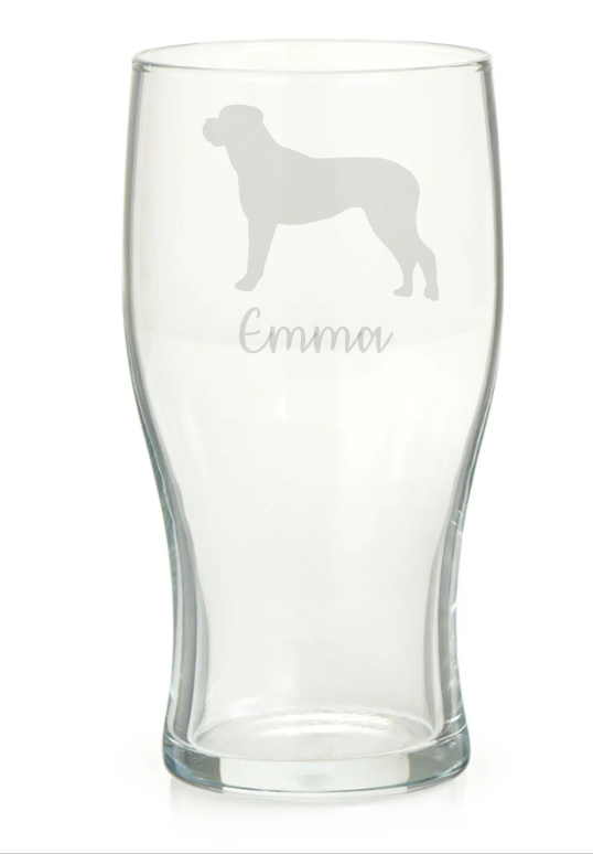 Personalised Bullmastiff Pint Glass