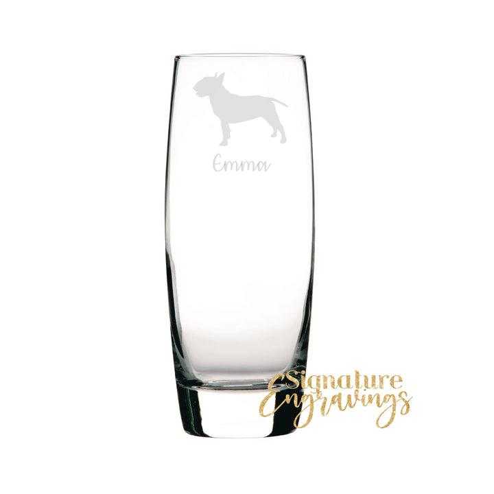 Personalised Bull Terrier Hi-Ball Glass