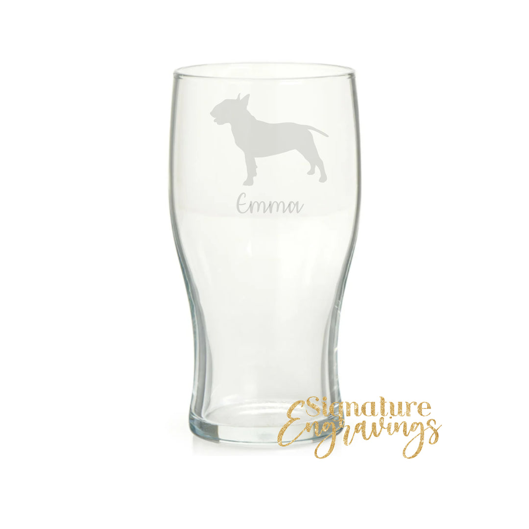 Personalised Bull Terrier Pint Glass