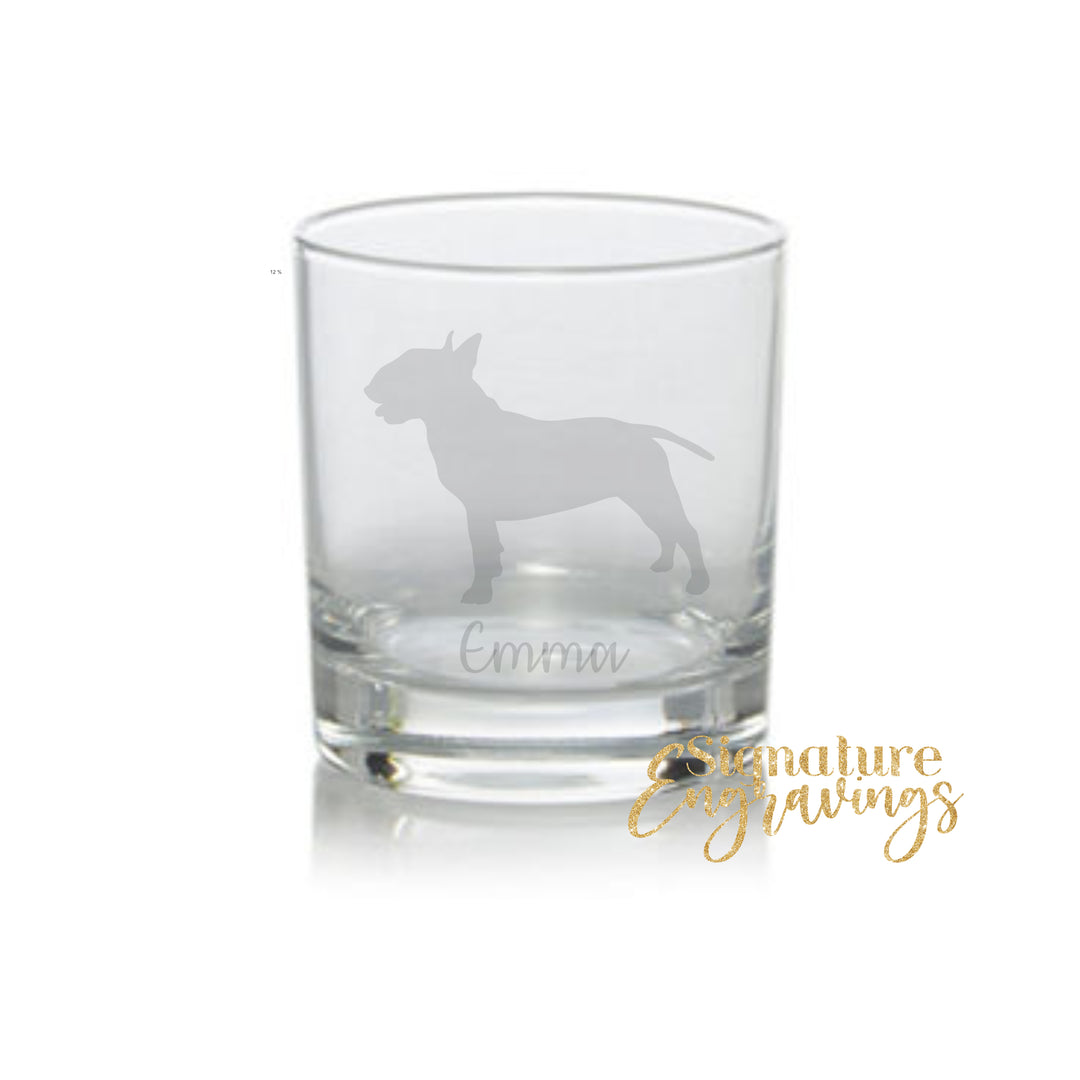 Personalised Bull Terrier Whisky Glass