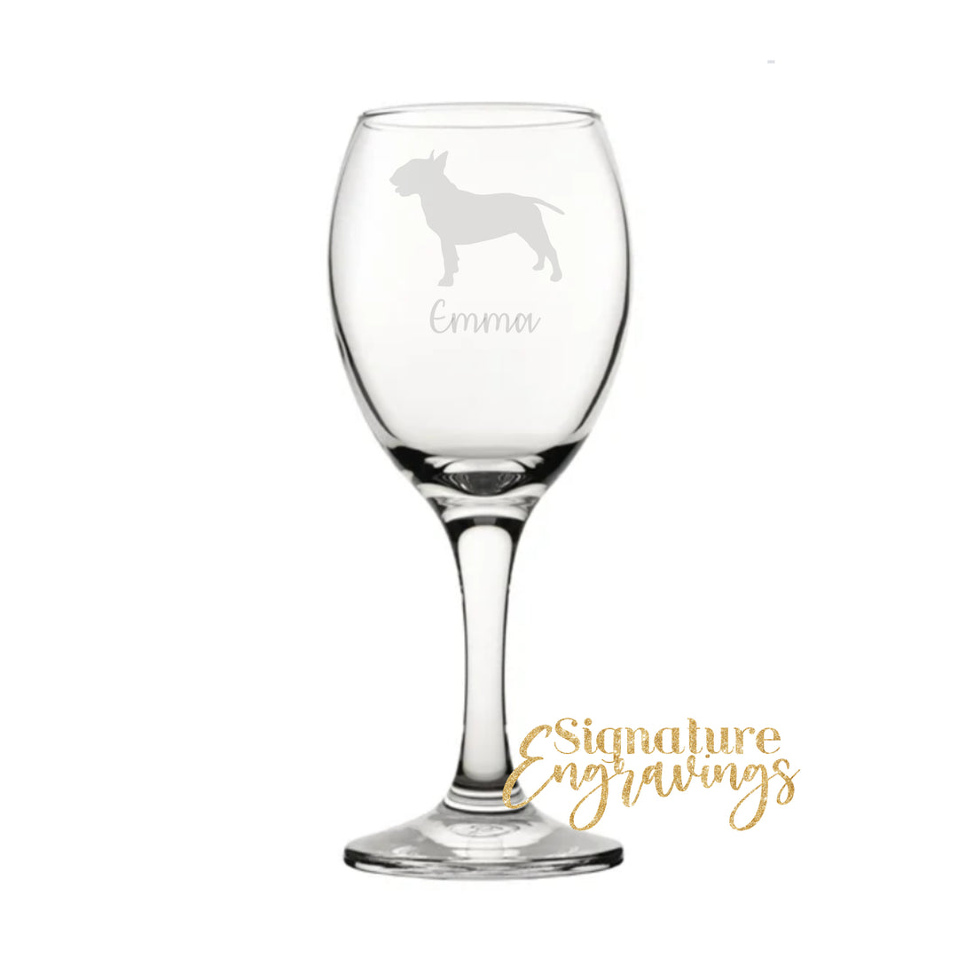 Personalised Bull Terrier Wine Glass