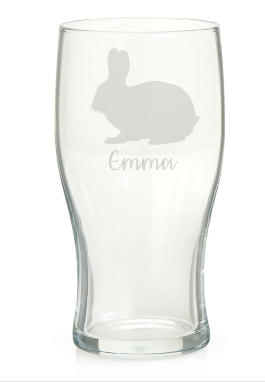 Personalised Bunny Pint Glass