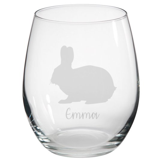 Personalised Bunny Stemless Glass
