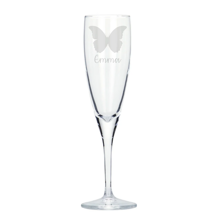Personalised Butterfly Champagne Glass