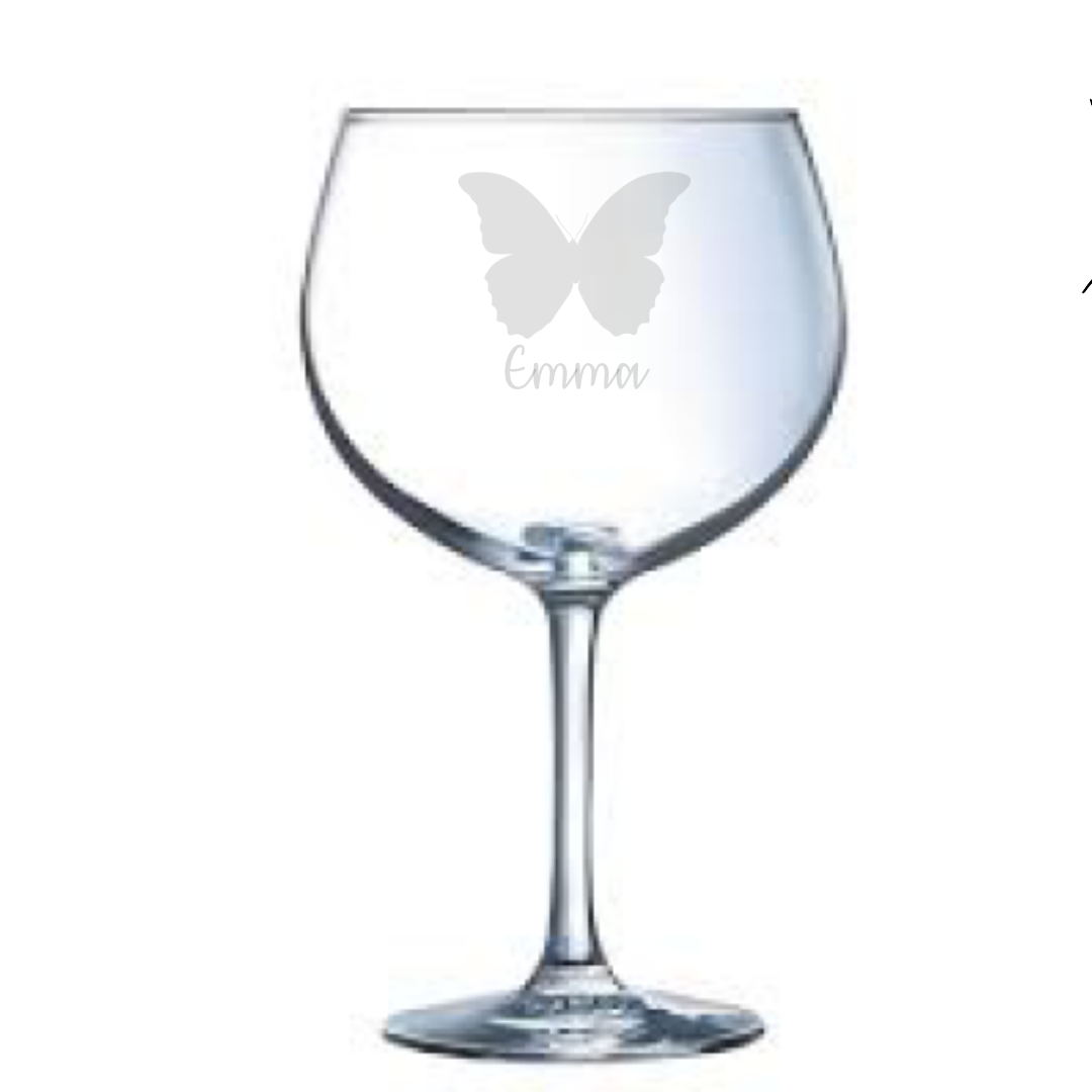 Personalised Butterfly Gin Glass