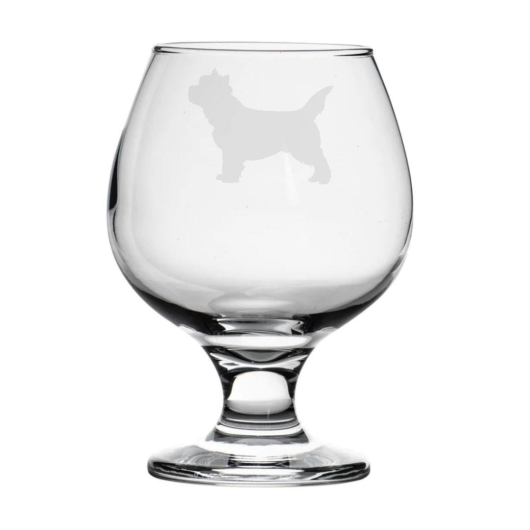 Personalised Cairn Terrier Dog Brandy Snifter Glass
