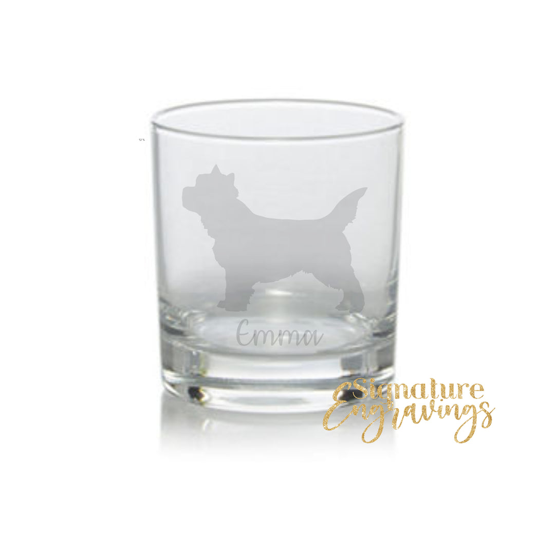 Personalised Cairn Terrier Whisky Glass