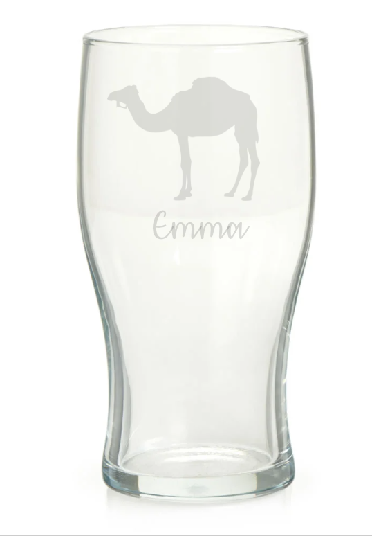 Personalised Camel Pint Glass