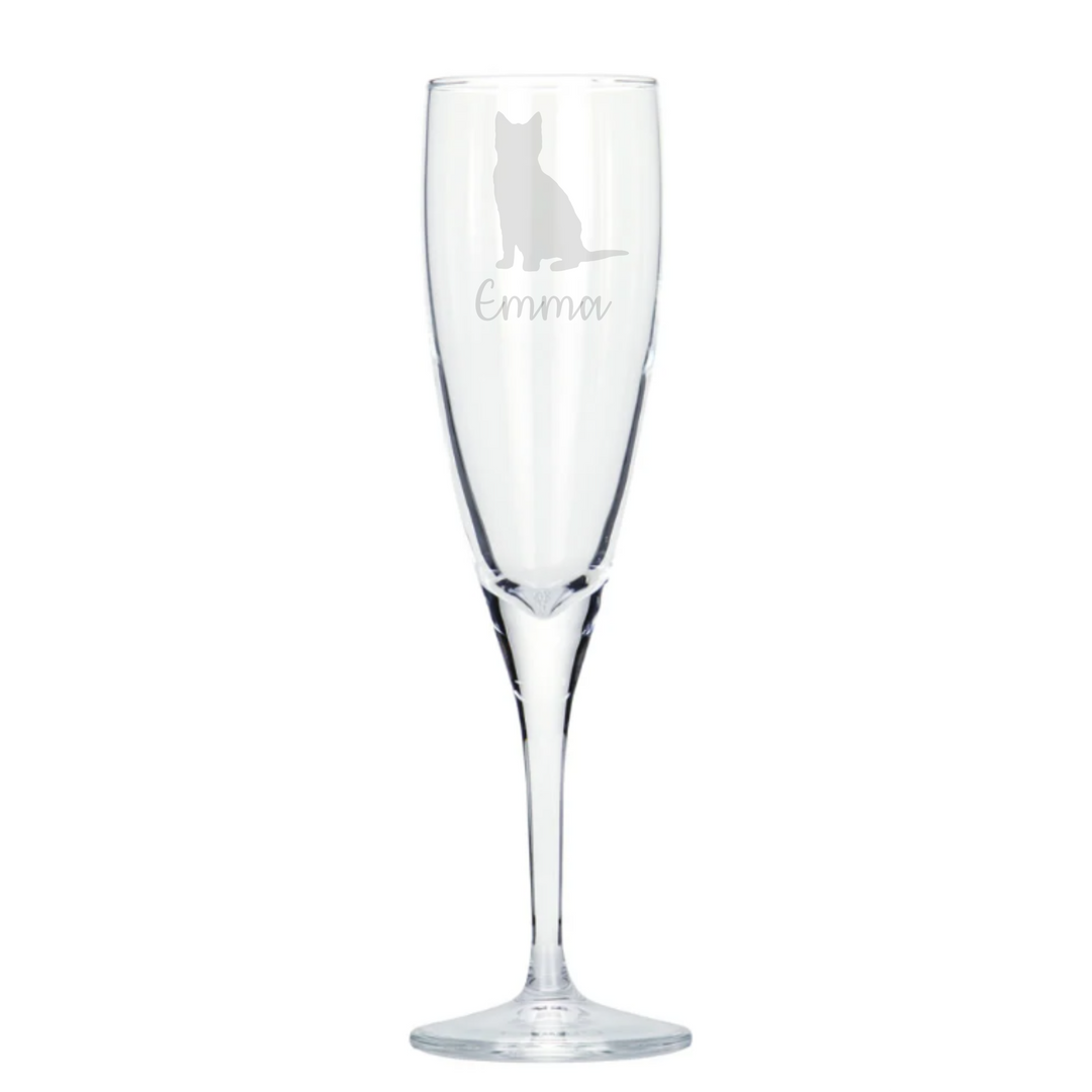 Personalised Cat Champagne Glass