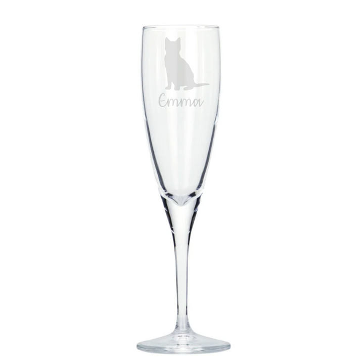 Personalised Cat Champagne Glass