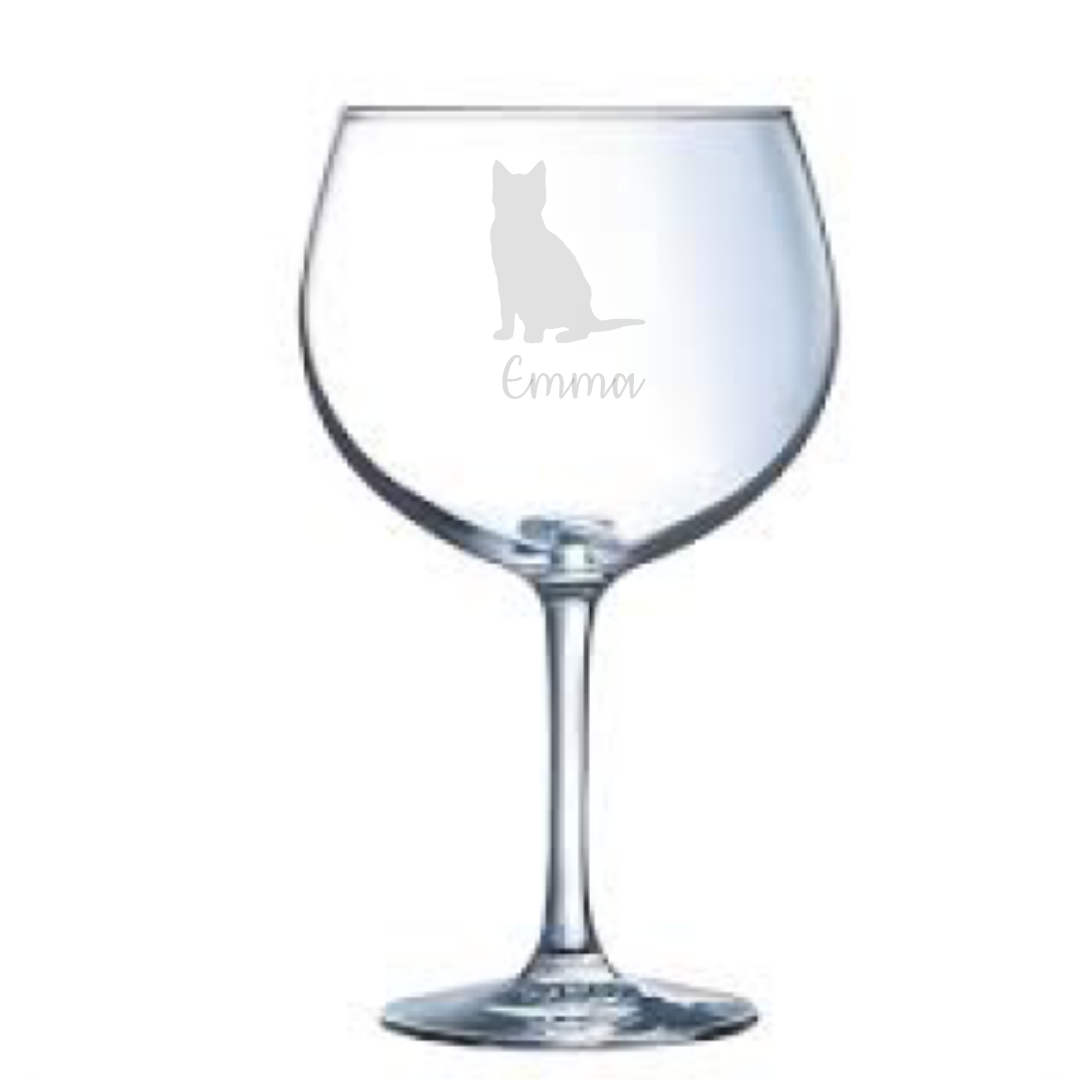 Personalised Cat Gin Glass