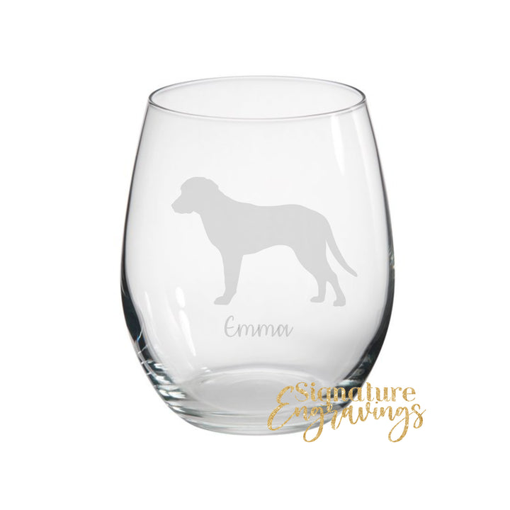 Personalised Chesapeake Bay Retriever Stemless Glass