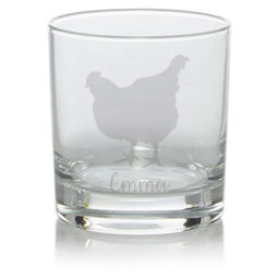 Personalised Chicken Whisky Glass