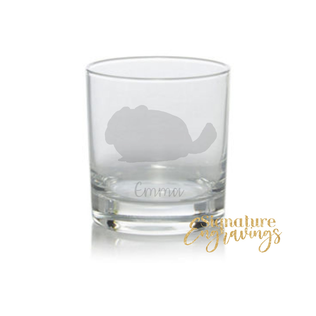 Personalised Chinchilla Whisky Glass