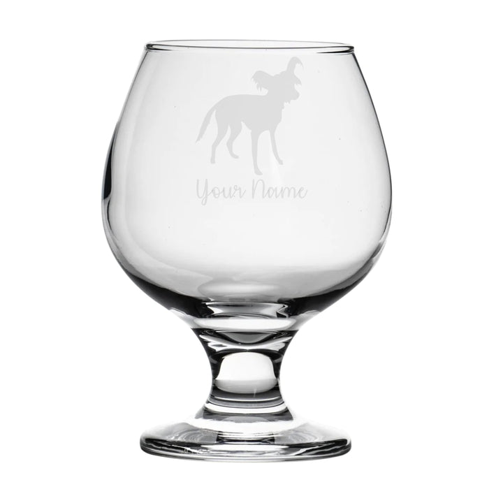Personalised Chinese Crested Dog Brandy Snifter Glass