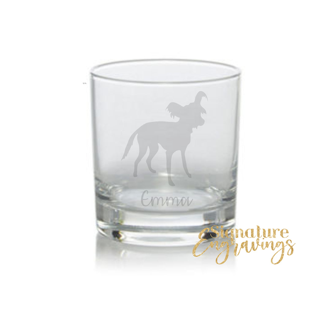 Personalised Chinese Crested Dog Whisky Glass