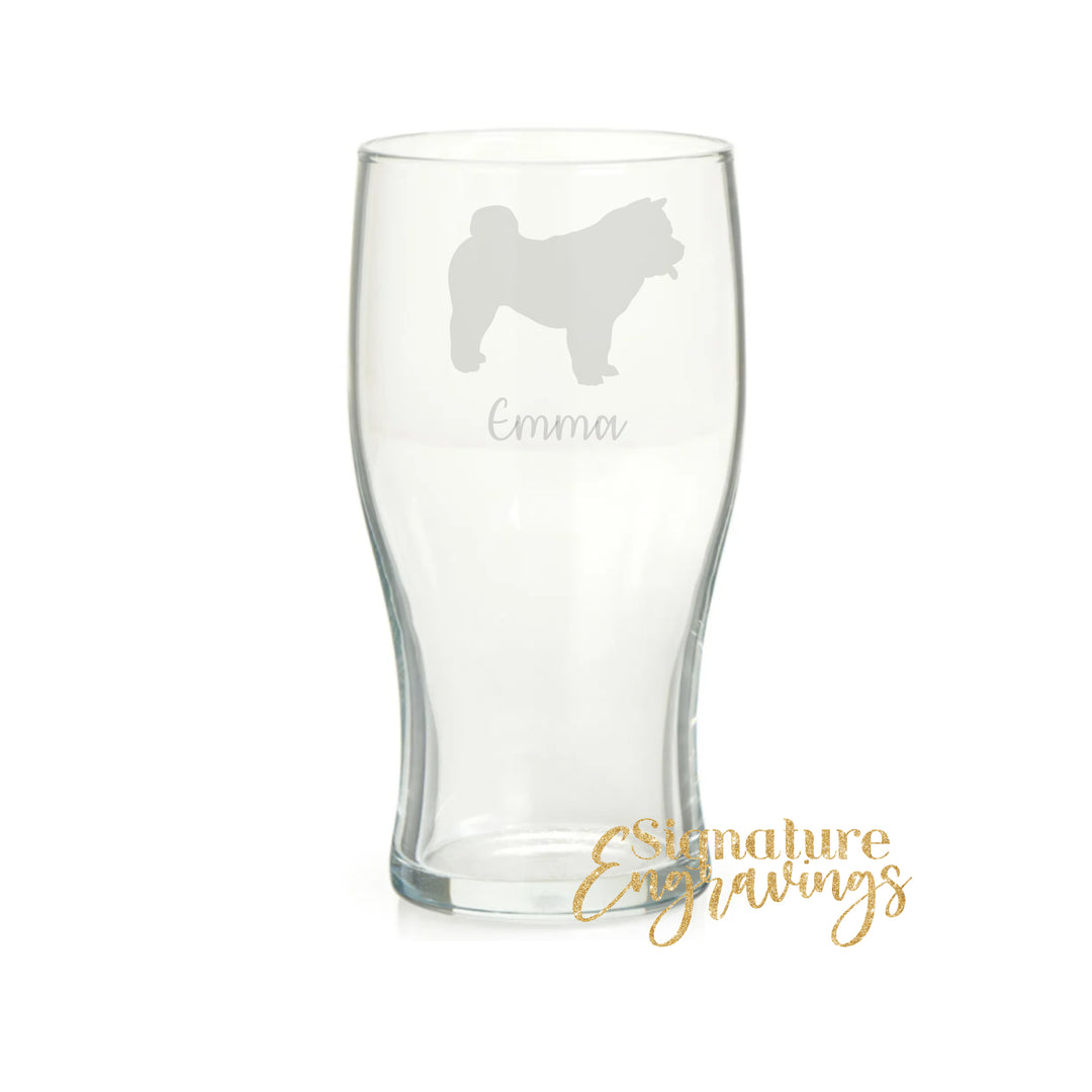Personalised Chow Chow Pint Glass