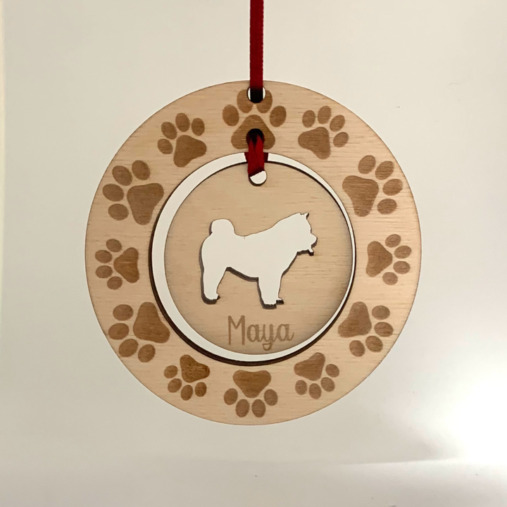 Personalised Chow Chow Hanging Decoration ~ Paw Wreath