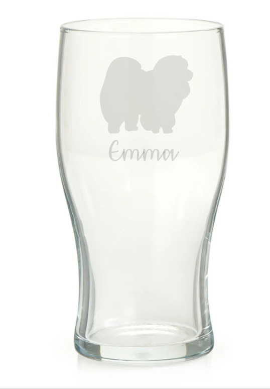 Personalised Chow Chow Pint Glass