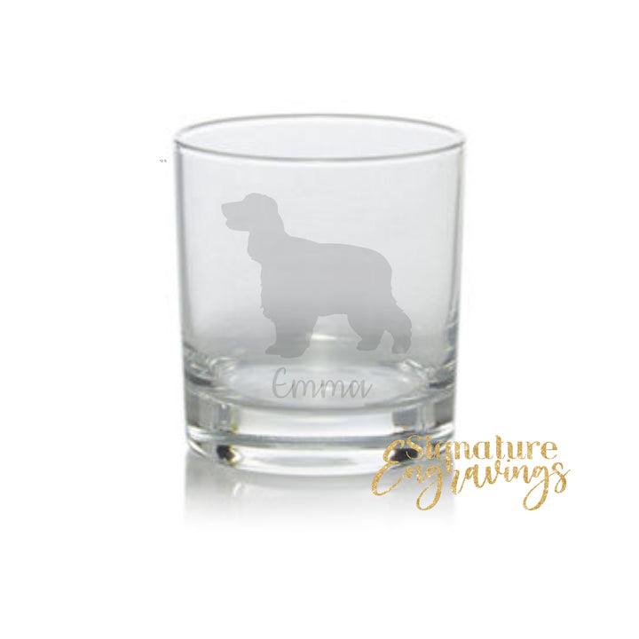 Personalised Cocker Spaniel Whisky Glass