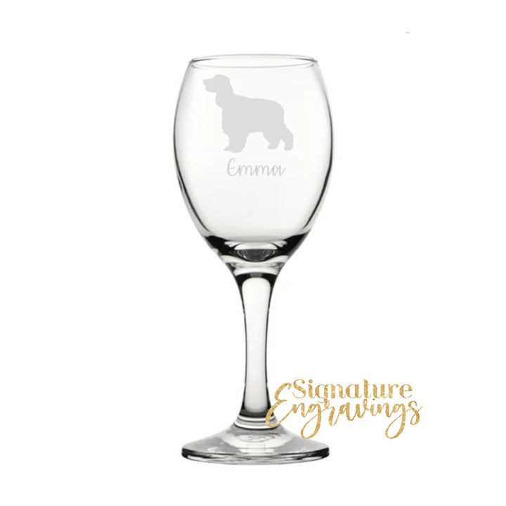 Personalised Cocker Spaniel Wine Glass