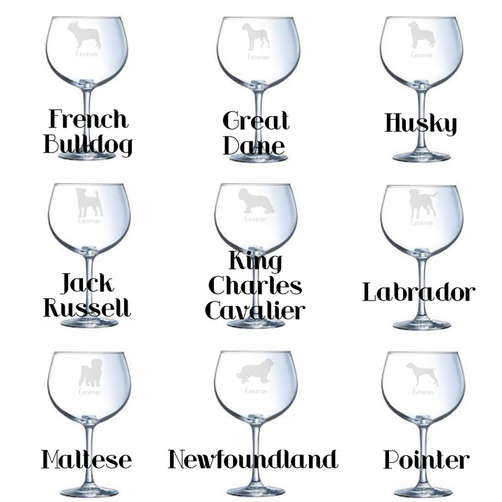 Personalised Dog Breeds Balloon Glass | Choose the breed of your choice