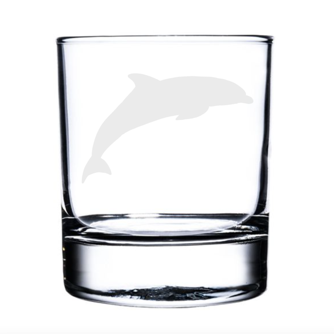 Personalised Jumping Dolphin Whisky Glass