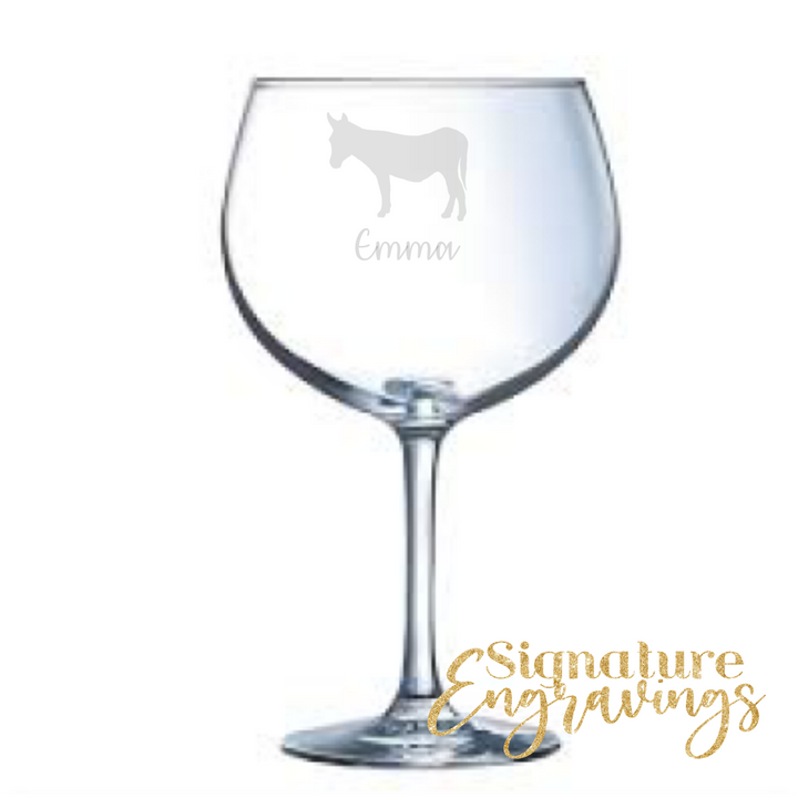 Personalised Donkey Gin Glass