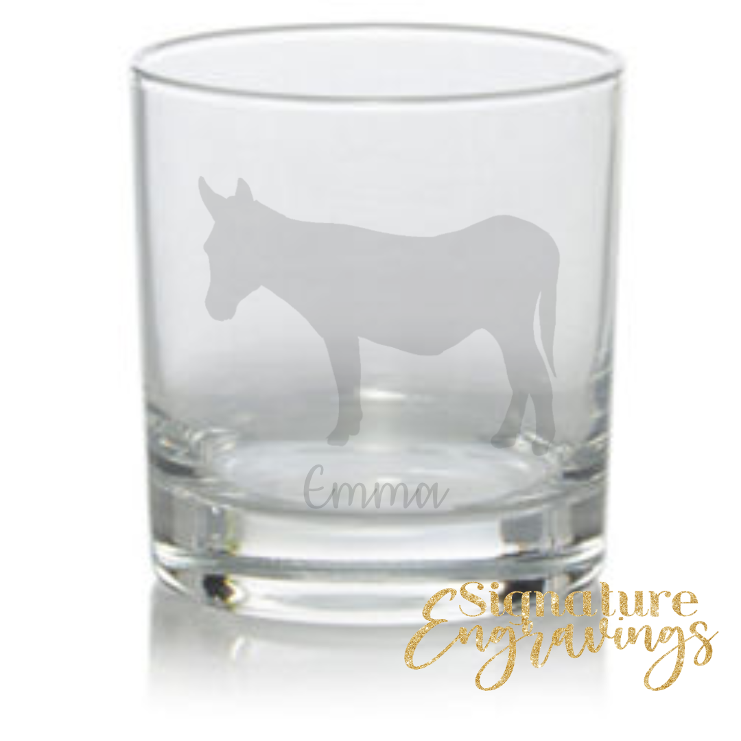 Personalised Donkey Whisky Glass