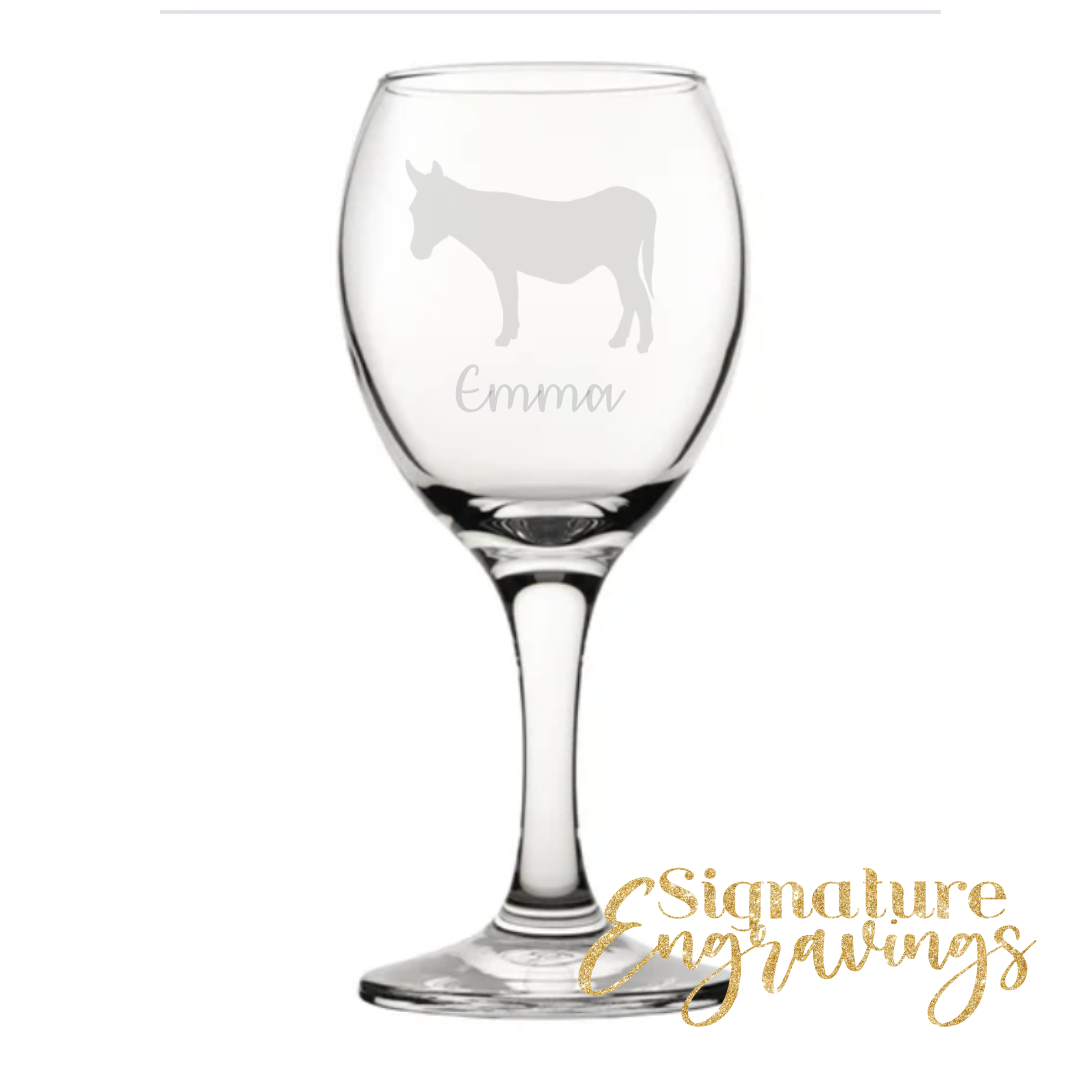 Personalised Donkey Wine Glass