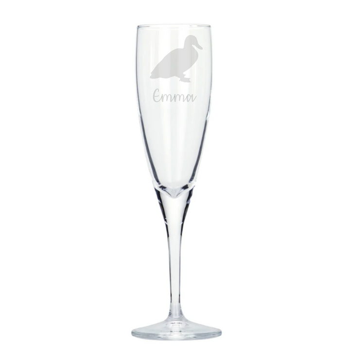 Personalised Duck Champagne Glass