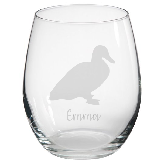 Personalised Duck Stemless Glass