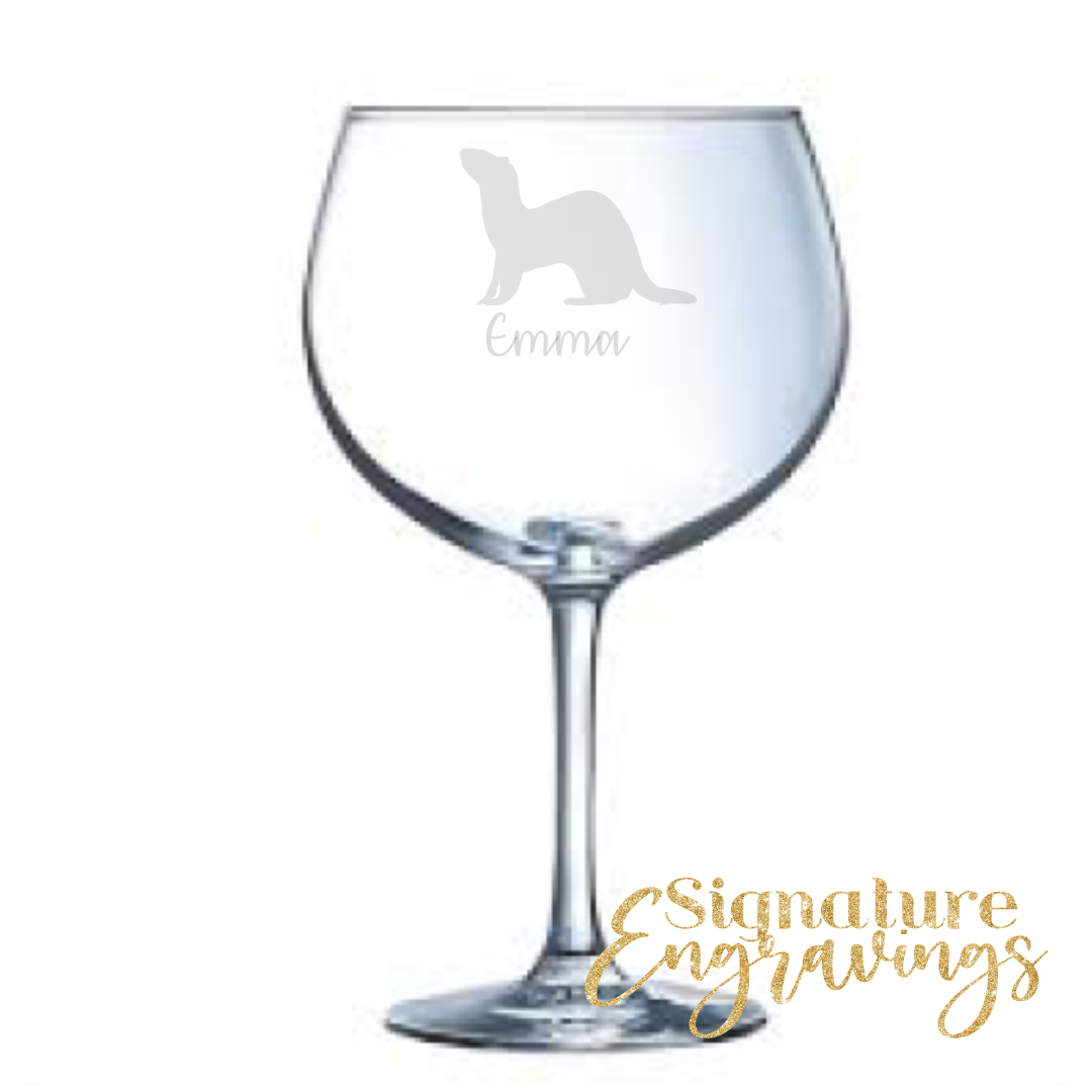 Personalised Ferret Gin Glass