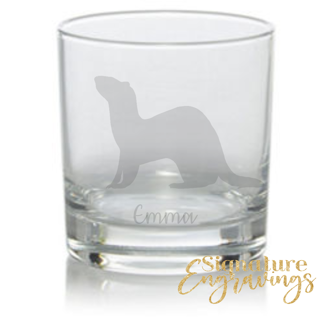 Personalised Ferret Whisky Glass
