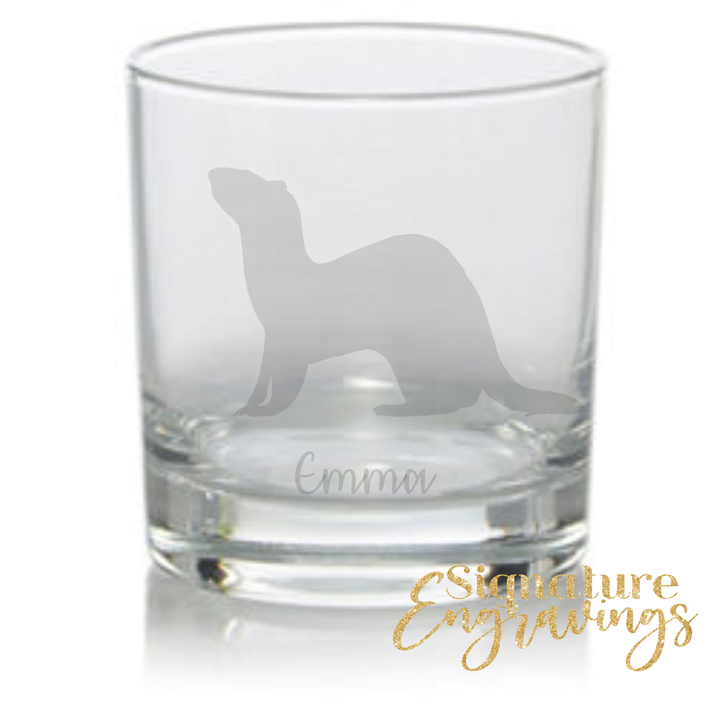 Personalised Ferret Whisky Glass