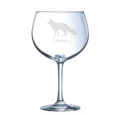 Personalised Fox Gin Glass