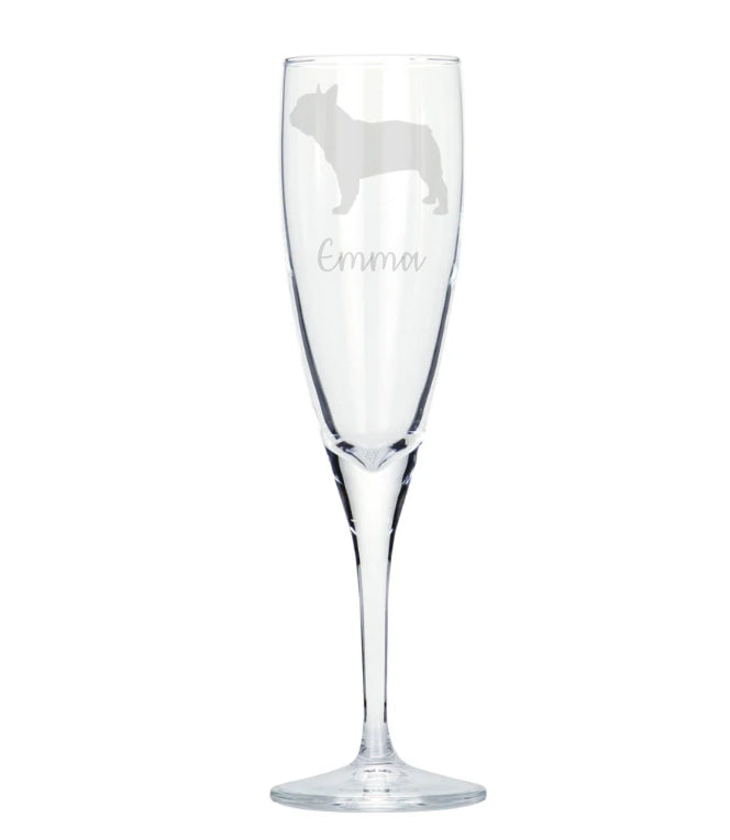Personalised French Bulldog Champagne Glass
