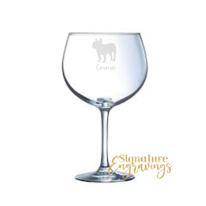 Personalised French Bulldog Gin Glass