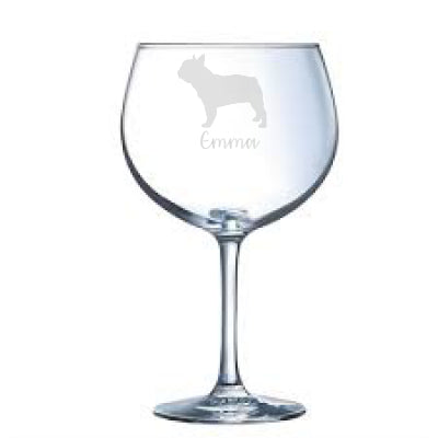 Personalised French Bulldog Gin Glass