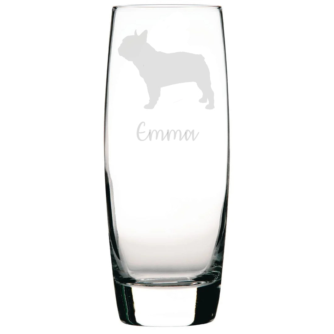 Personalised French Bulldog Hiball Glass