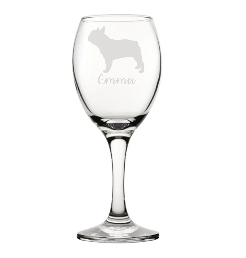 Personalised French Bulldog Wine Glass
