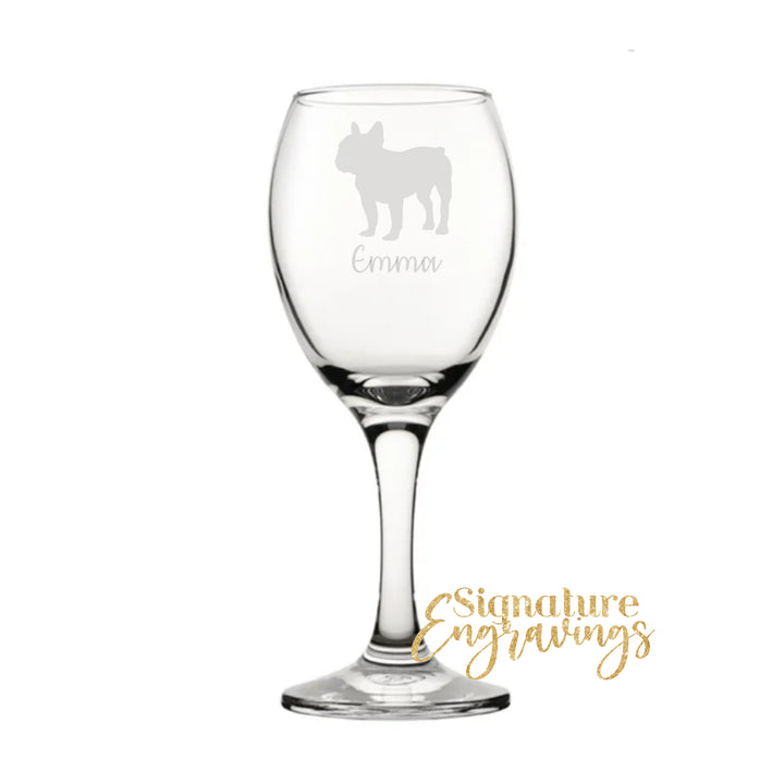 Personalised French Bulldog Wine Glass