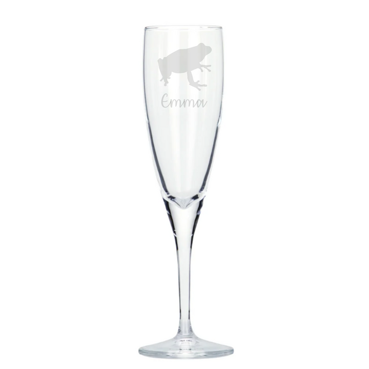 Personalised Frog Champagne Glass