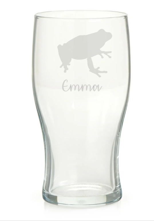 Personalised Frog Pint Glass