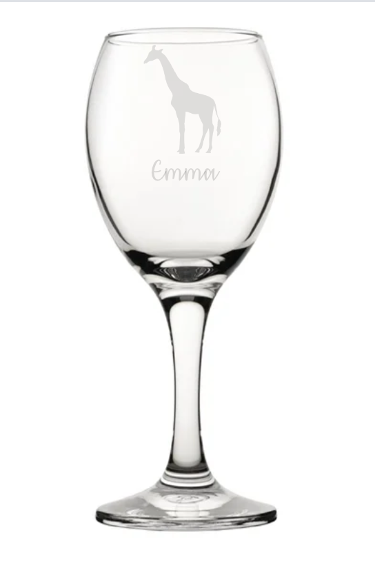 Personalised Giraffe Wine Glass