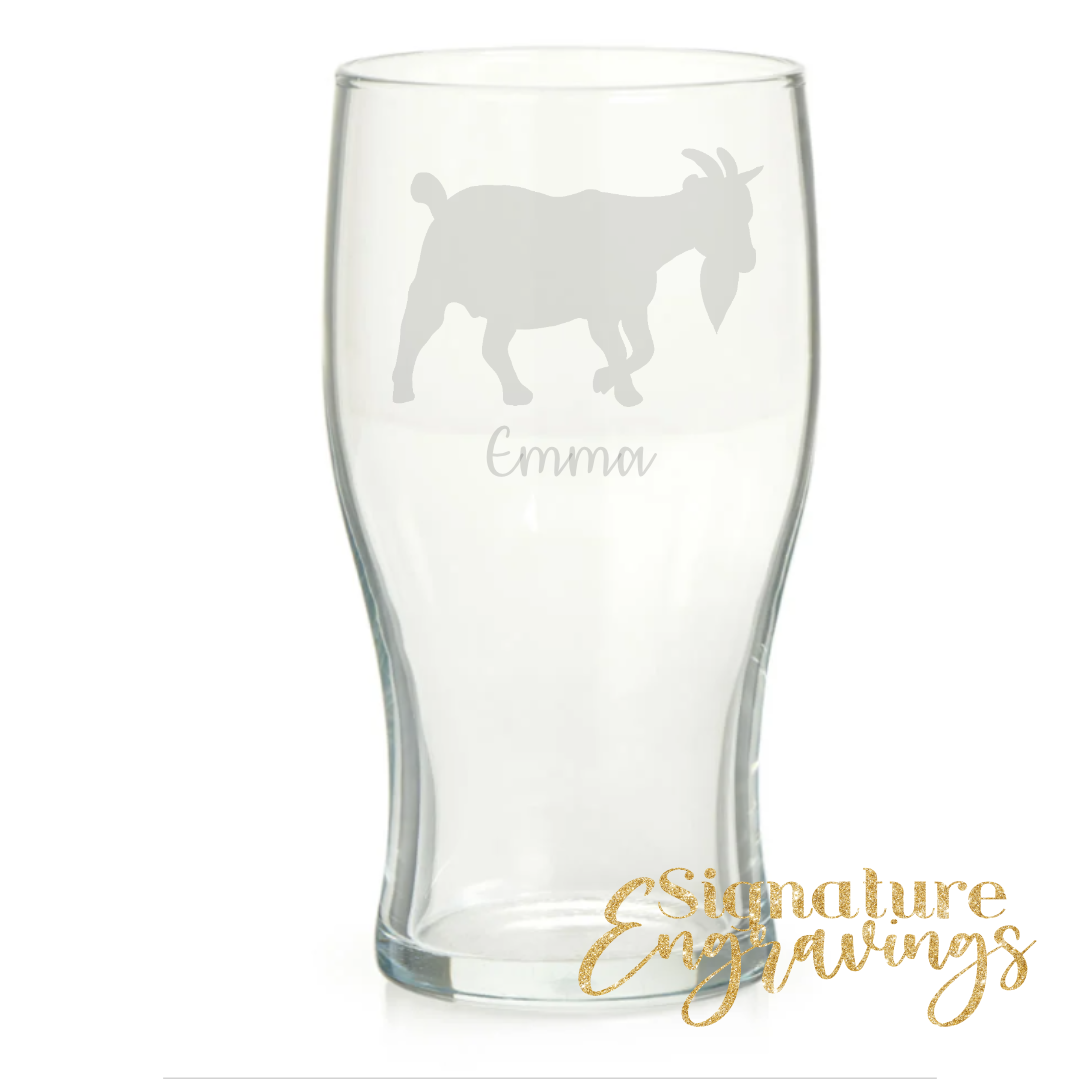 Personalised Goat Pint Glass