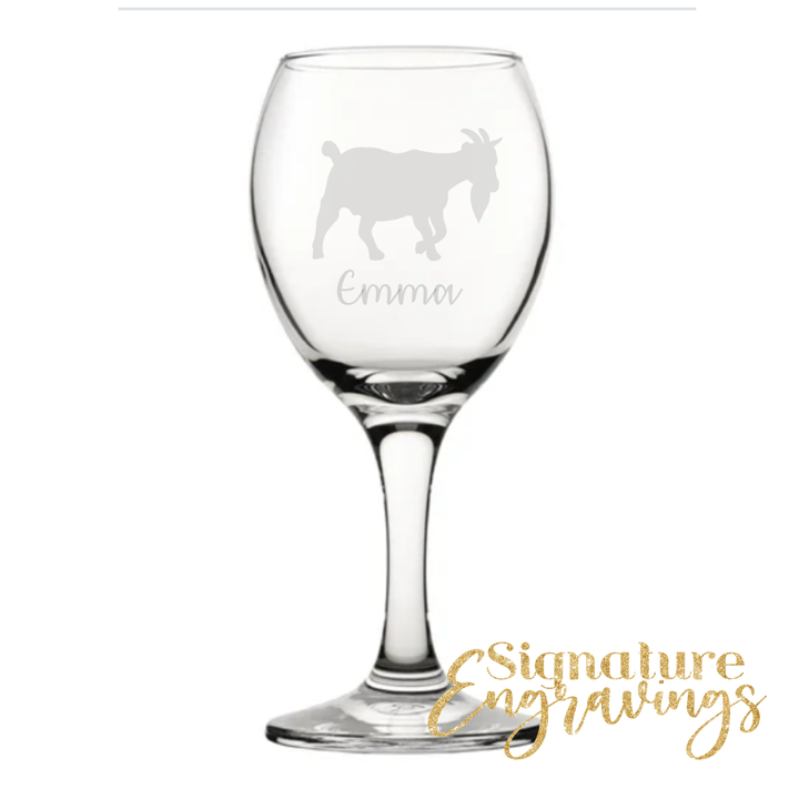 Personalised Goat Wine Glass