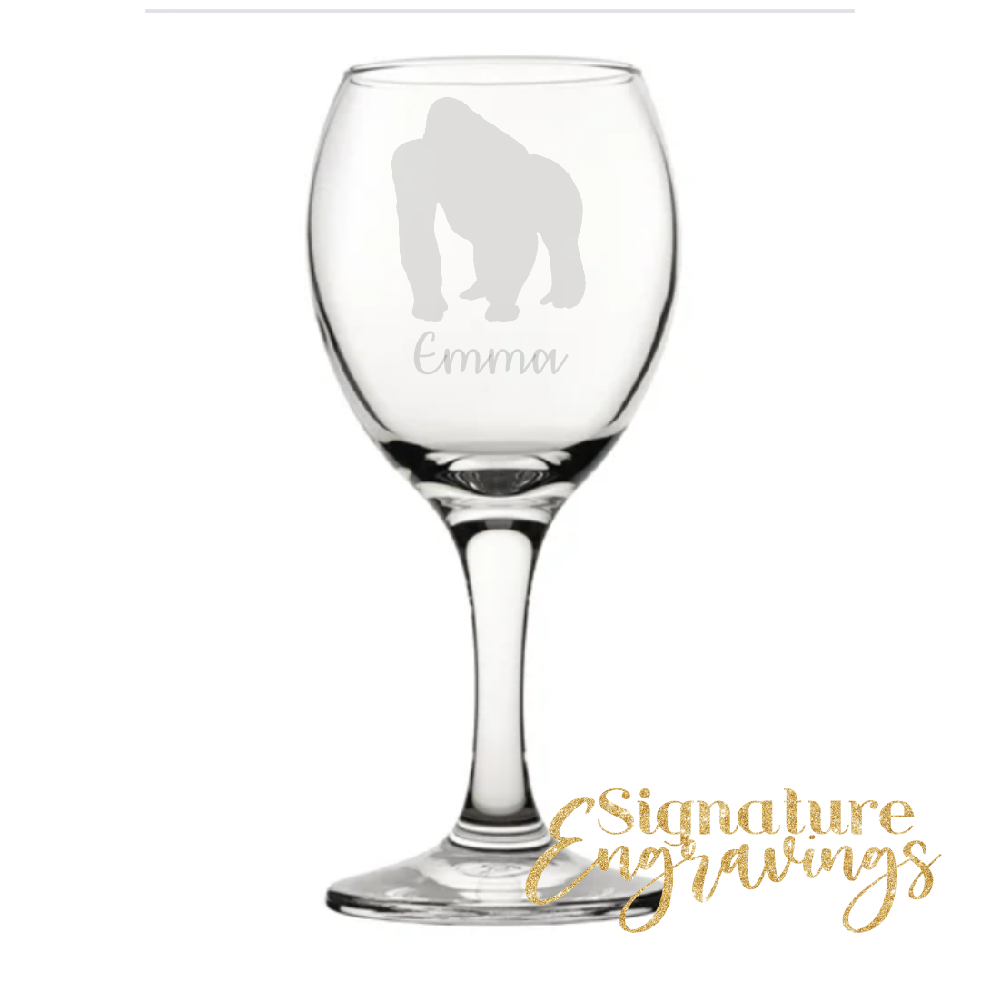 Personalised Gorilla Wine Glass
